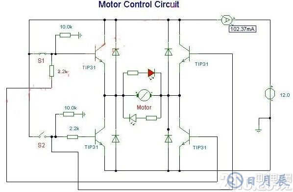 直流電機正反轉(zhuǎn)控制驅(qū)動電路圖