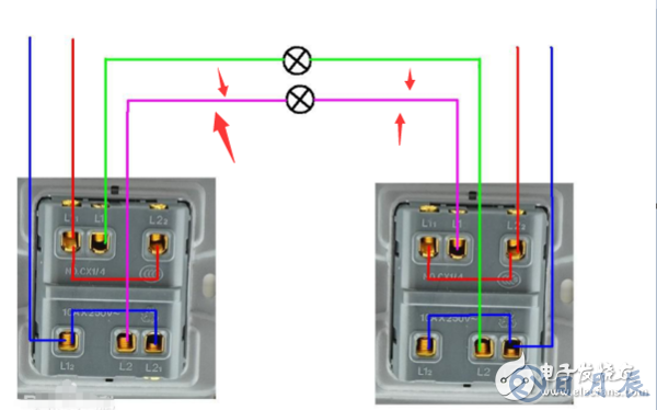 雙開電燈開關(guān)怎么接線